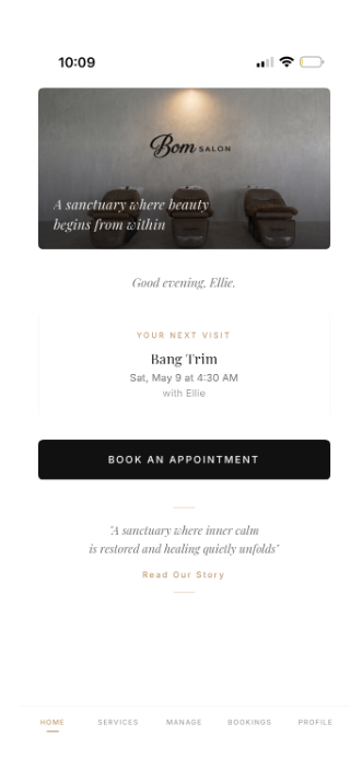 BoM Salon Booking App screenshot